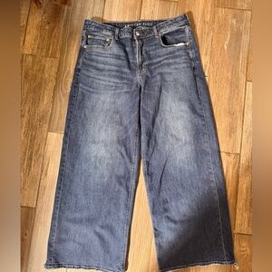 American Eagle Outfitters Wide Leg Dark Blue Jeans